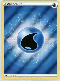 Water Energy (Texture Full Art) Holo Ultra Rare Crown Zenith 154/159 NM - Image 1
