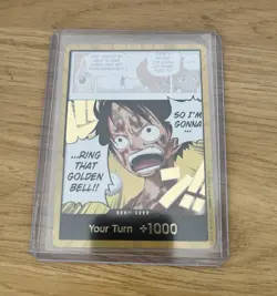 Bandai One Piece Card Game Monkey D. Luffy Adventure on Kami's Island Gold Don! - Image 1