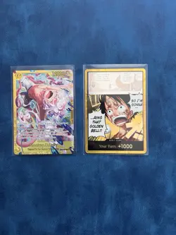 One Piece TCG Monkey D Luffy EB04 061 SEC + Gold Don OP15 English NM - Image 1