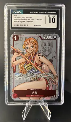 Nami Premium Collection 25th Edition 2022 OP01-016 Japanese CGC 10 - Image 1