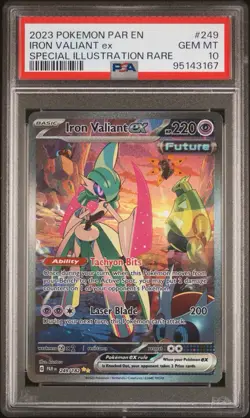 IRON VALIANT EX PSA 10 2023 POKEMON SV PARADOX RIFT #249/182 PAR EN SIR - Image 1