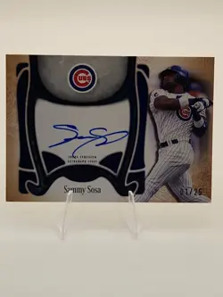 2026 Topps Tier One Top Shelf Signatures Sammy Sosa On Card Auto 1/25 Bookend 1 - Image 1