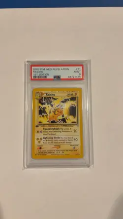 Pokemon TCG Neo Revelation Raichu 1st Edition Holo 21/64 (2001) PSA 9 - Image 1