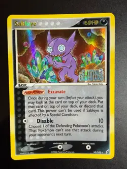 POKEMON TCG~ SABLEYE Reverse Holo Crystal Guardians Stamped 10/100 NM - Image 1