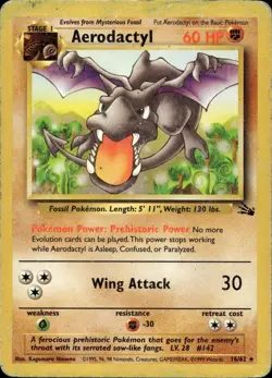 Aerodactyl 16/62 HP Rare Fossil Pokemon Unlimited - Image 1