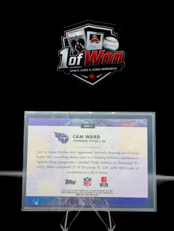2025 Topps Cosmic Chrome Football Cam Ward Stars In The Night STN-1 Titans (RC) - Image 2