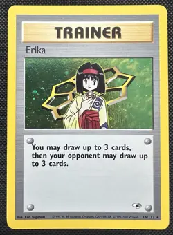 Pokemon Erika 16/132 Holo NM Gym Heroes Trainer Rare Vintage WOTC Card - Image 1