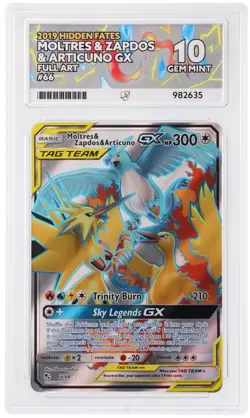 Ace Grading 10 Pokemon TCG Hidden Fates Moltres Zapdos Articuno GX 66/68 - Image 3