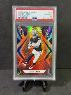 CeeDee Lamb Rookie Fire Burst 2020 Phoenix PSA 10 #COWBOYSWR1 - Image 1