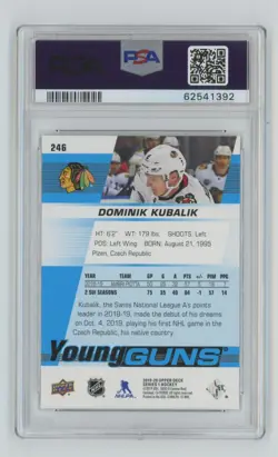 2019-20 Upper Deck Young Guns Psa 10 Dominik Kubalik Rookie #246 Chicago - Image 2