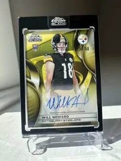 2025 Topps Chrome Black Football - Will Howard RC On Card Autograph Gold /50 SP - Image 1