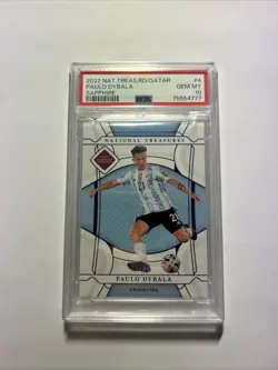 2022 Panini National Treasures Road To Qatar Paulo Dybala Sapphire /25 PSA 10 - Image 1