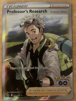 Pokemon TCG - Professor's Research 078/078 - Pokemon GO FULL ART TRAINER NM - Image 1