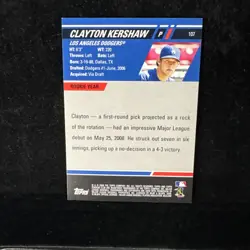 Topps 2008 Stadium Club Clayton Kershaw Rookie Card #107 Los Angeles Dodgers - Image 2
