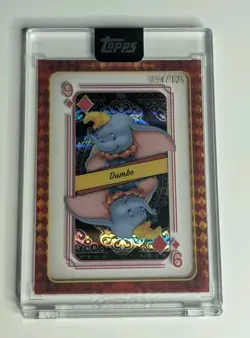 Dumbo 2025 Topps Disney Mint 9 of Diamonds Encased Playing Card /125 SSP - Image 1