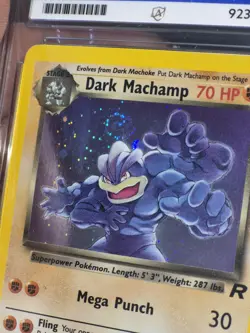 Pokemon Dark Machamp Holo Rare 10/82 Team Rocket 2000 Ace Grade 8 Multi Swirls - Image 3