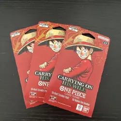 One Piece OP13 Carrying on His Will Sleeved Booster Pack Lot Of 3 Packs Sealed - Image 1