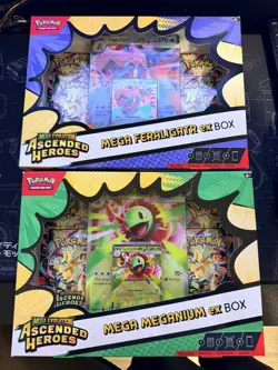 Ascended Heroes Mega ex Box Mega Feraligatr & Meganium Sealed Pokemon TCG - Image 1