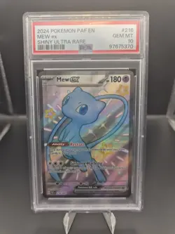 2024 POKEMON PAF EN-PALDEAN FATES SHINY ULTRA RARE #216 MEW EX PSA 10 - Image 1