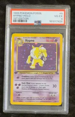 1999 Pokemon Fossil 1st Edition Hypno Holo #8 PSA 4 First Brand New Cert - Image 1