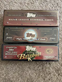 TOPPS BASEBALL FACTORY SEALED COMPLETE SET LOT (3) 2002 2003 2004 - Image 1
