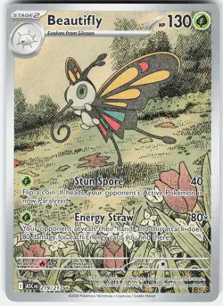 Pokemon Beautifly 219/217 Illustration Rare Ascended Heroes Pokemon Holo NM - Image 1