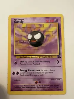 Pokemon TCG Gastly Card Fossil, Regular LP, Card 33/62 - Image 1