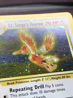 Pokemon TCG Lt. Surge's Fearow 7/132 Gym Heroes Holo Rare WOTC VTG 2000 LP - Image 2