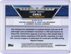 2024 Topps Chrome Boxing Jaron "Boots" Ennis Black Refractor /10 - Image 2