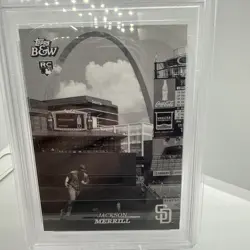 2024 Topps Black & White - Jackson Merrill #25-SP Image Variation (RC) PSA 10 - Image 2