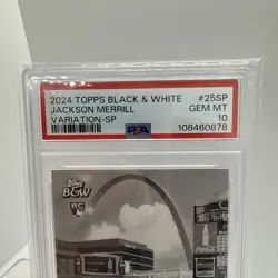 2024 Topps Black & White - Jackson Merrill #25-SP Image Variation (RC) PSA 10 - Image 3