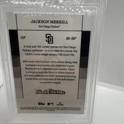 2024 Topps Black & White - Jackson Merrill #25-SP Image Variation (RC) PSA 10 - Image 5