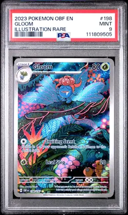 2023 POKEMON OBF EN-OBSIDIAN FLAMES ILLUSTRATION RARE #198 GLOOM PSA 9 - Image 1