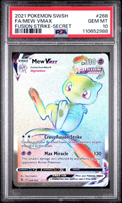 2021 POKEMON SWORD & SHIELD FUSION STRIKE SECRET #268 FULL ART/MEW VMAX PSA 10 - Image 1