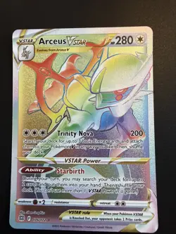 Pokemon TCG Arceus VSTAR Rainbow Secret Rare Card 176/172 Brilliant Stars - Image 1
