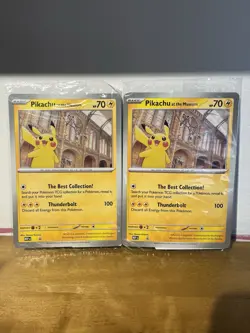 Pokemon TCG Pikachu At The Museum Jumbo Promo Card X2 - New And Sealed - Image 1