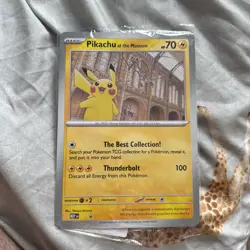 Pikachu At The Museum, Pokemon X Natural History Museum Jumbo Promo Card NEW GSP - Image 1