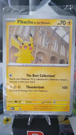 Pikachu At The Museum Jumbo Promo 1x Pokemon Card *NEW/SEALED* - Image 1
