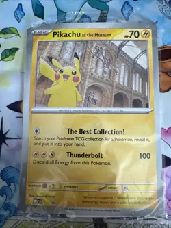 Pokemon TCG Mega Evolution Promo Sealed Pikachu At The Museum Jumbo Card| Mint | - Image 1