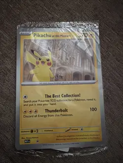 Pikachu At The Museum Pokemon Promo Card. New And Sealed jumbo card - Image 1
