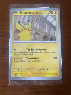 Pokemon TCG Pikachu At The Museum Promo Jumbo Card New & Sealed- Near Mint - Image 3