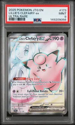 Lillie's Clefairy ex 173/159 Sv09: Journey Together Holo - PSA 9 MINT - Image 1