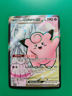 Pokemon TCG Journey Together Lillie's Clefairy Ex 173/159 IR Holo Full Art NM - Image 1
