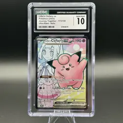 Pokemon TCG Lillie's Clefairy ex 173/159 Sv09 Journey Together UR Holo CGC 10 - Image 1