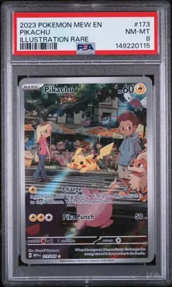 PSA 8 - Pikachu 173/165 Sv: Scarlet & Violet 151 Holo Pokemon TCG - Image 1