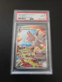 Pokemon 2025 Journey Together Lycanroc IR 166/159 PSA 8 NM-MT - Image 1