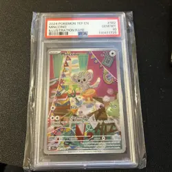 2024 Pokemon Minccino Temporal Forces Illustration Rare #182 tcg PSA 10 GEM MINT - Image 1
