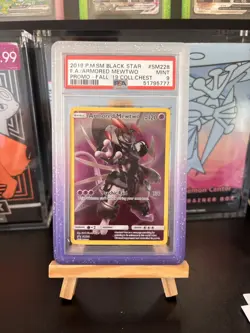 Pokemon TCG 2019 Black Star Promo Armored Mewtwo SM228 Holo PSA 9 English - Image 1