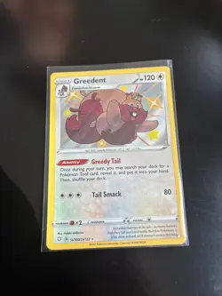 Pokemon - Greedent - SV100/SV122 - Shining Fates Shiny Vault - Holo NM - Image 1
