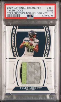 2022 National Treasures Treasured Patches Tyler Lockett Holo Silver /25 PSA 9 - Image 1